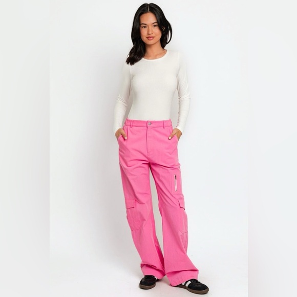 Tasha Apparel High Waisted Wide Leg Cargo Pants with Pockets - Picture 4 of 10